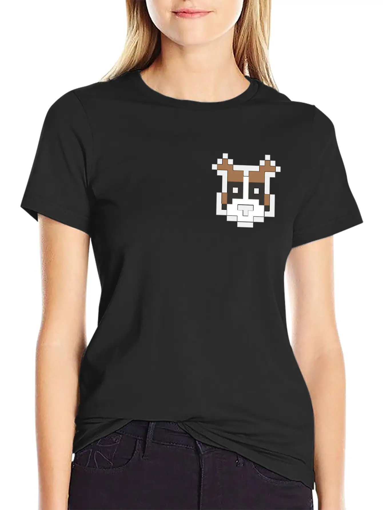 Boxer Dog Pocket Pixel Art Unisex Casual T-Shirt – Clean Design For Daily Comfort