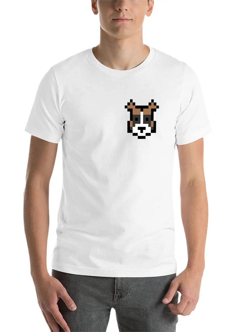 Boxer Dog Pocket Pixel Art Unisex Casual T-Shirt – Clean Design For Daily Comfort