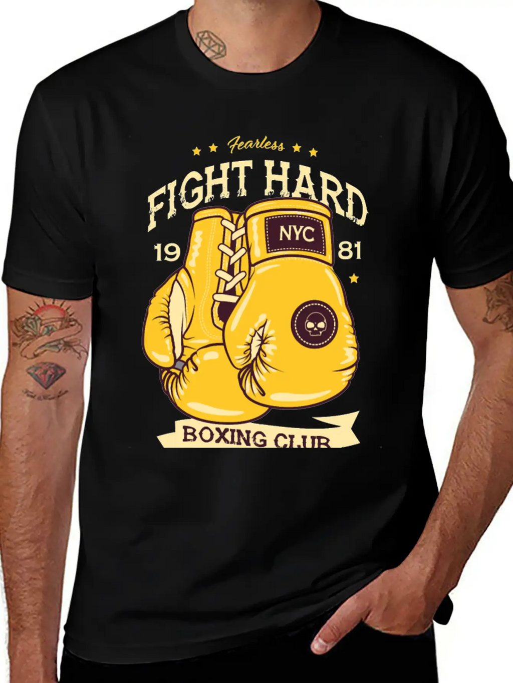 Boxing Fearless Fight Hard Club Retro Design207 Bo Classic Cotton Tee – Unisex Comfort For Any Season