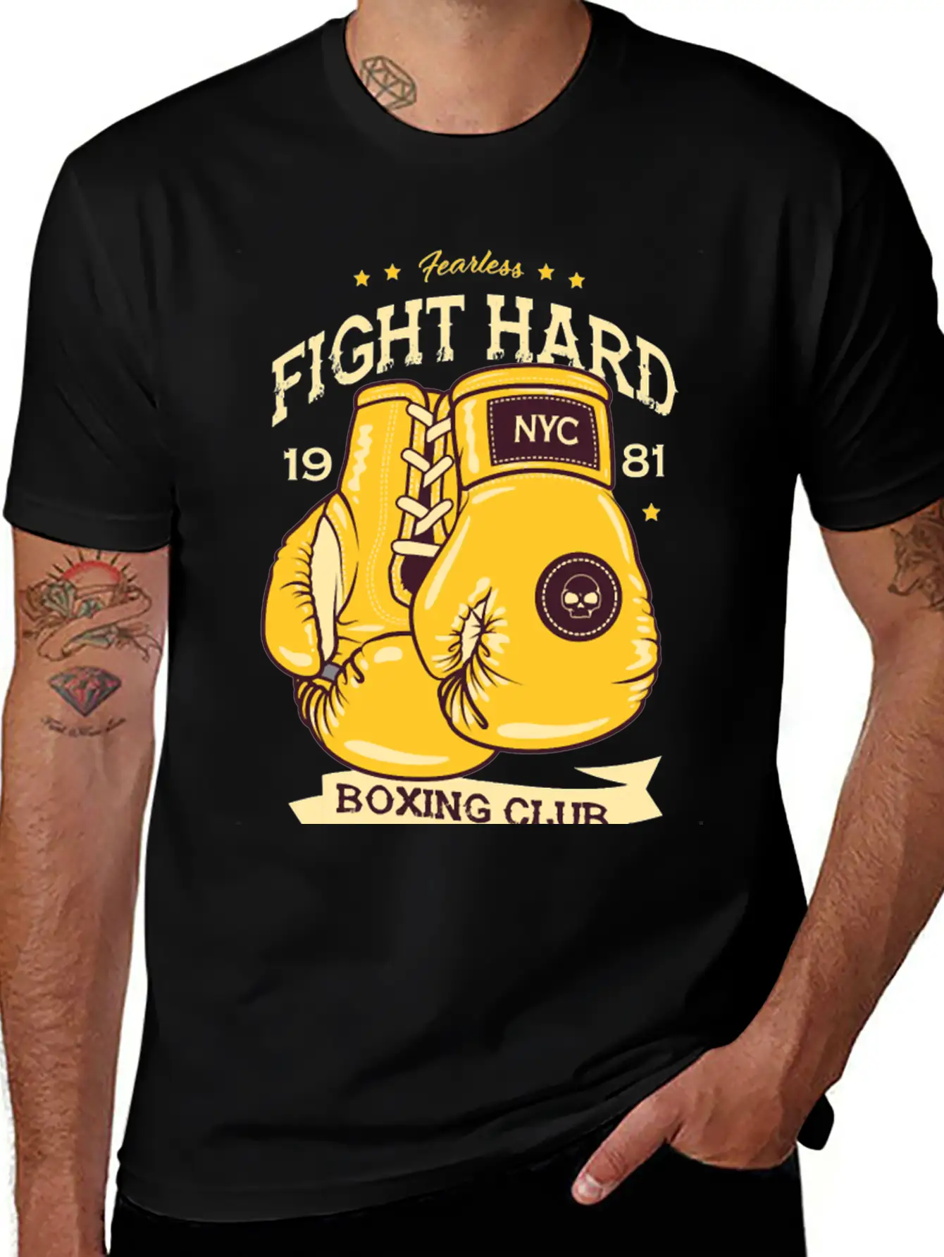 Boxing Fearless Fight Hard Club Retro Design207 Bo Classic Cotton Tee – Unisex Comfort For Any Season