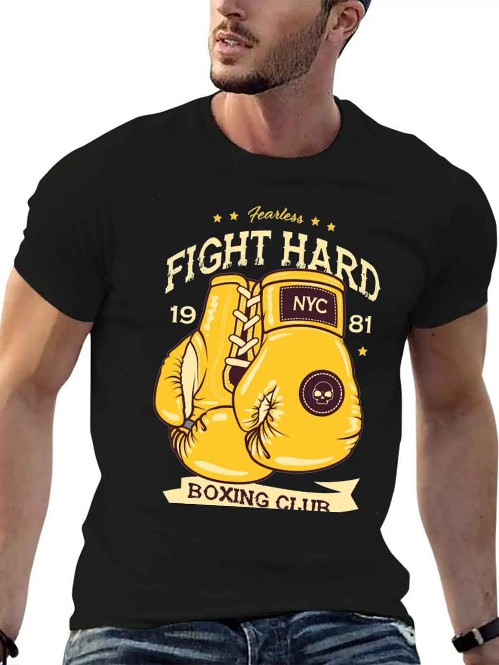 Boxing Fearless Fight Hard Club Retro Design207 Bo Classic Cotton Tee – Unisex Comfort For Any Season