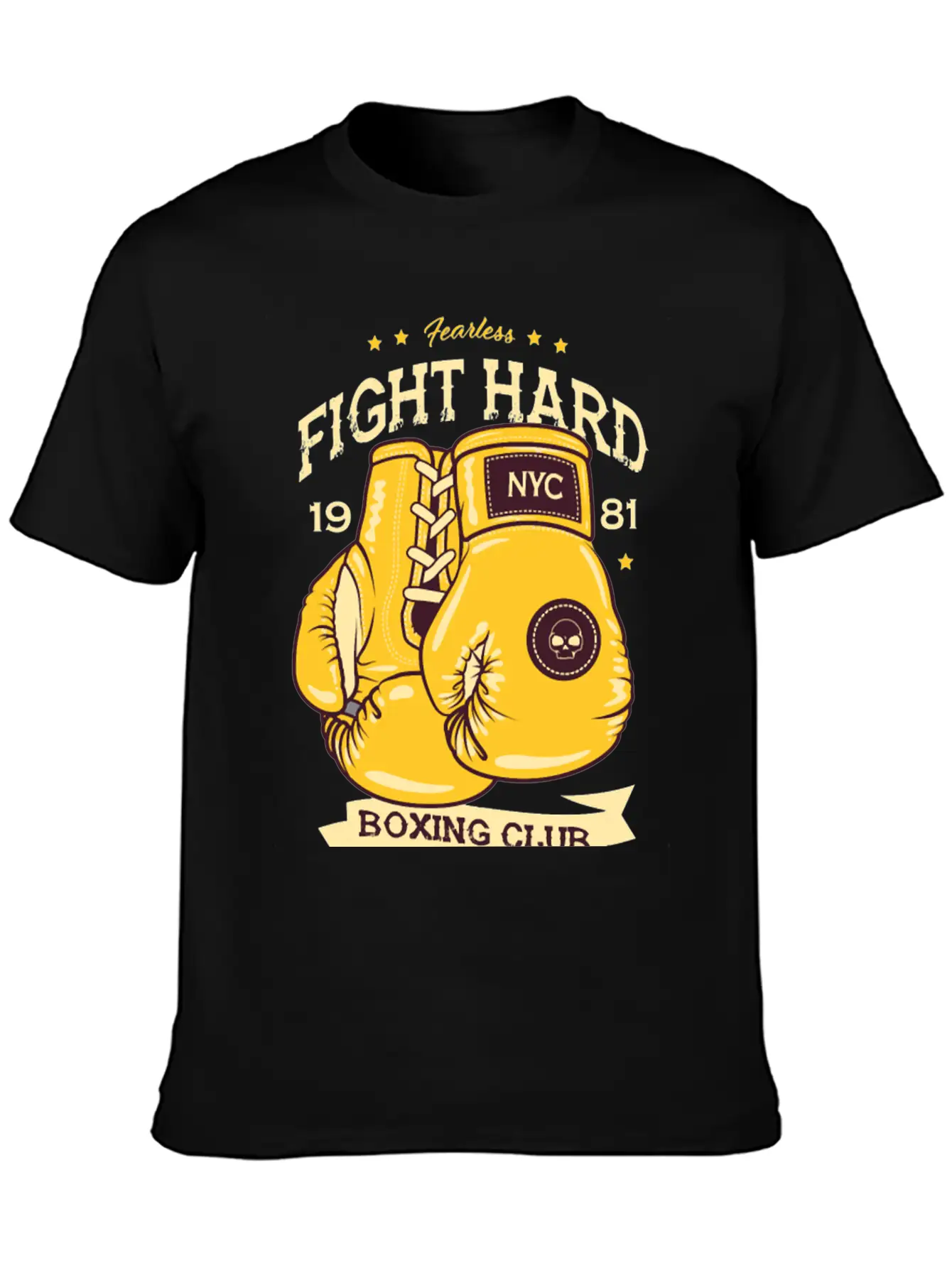 Boxing Fearless Fight Hard Club Retro Design207 Bo Classic Cotton Tee – Unisex Comfort For Any Season