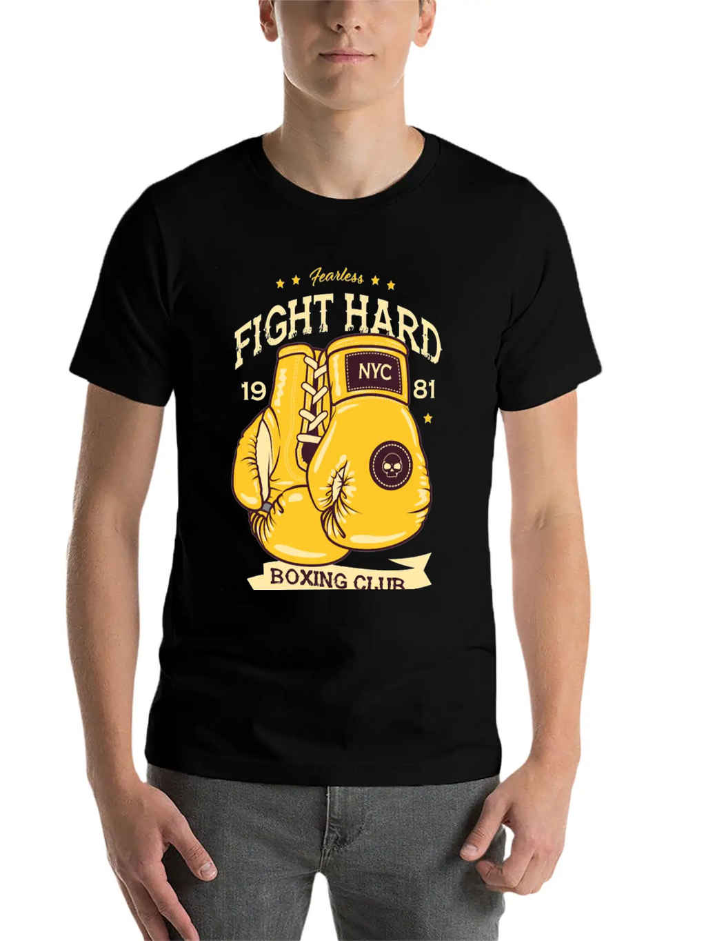 Boxing Fearless Fight Hard Club Retro Design207 Bo Classic Cotton Tee – Unisex Comfort For Any Season