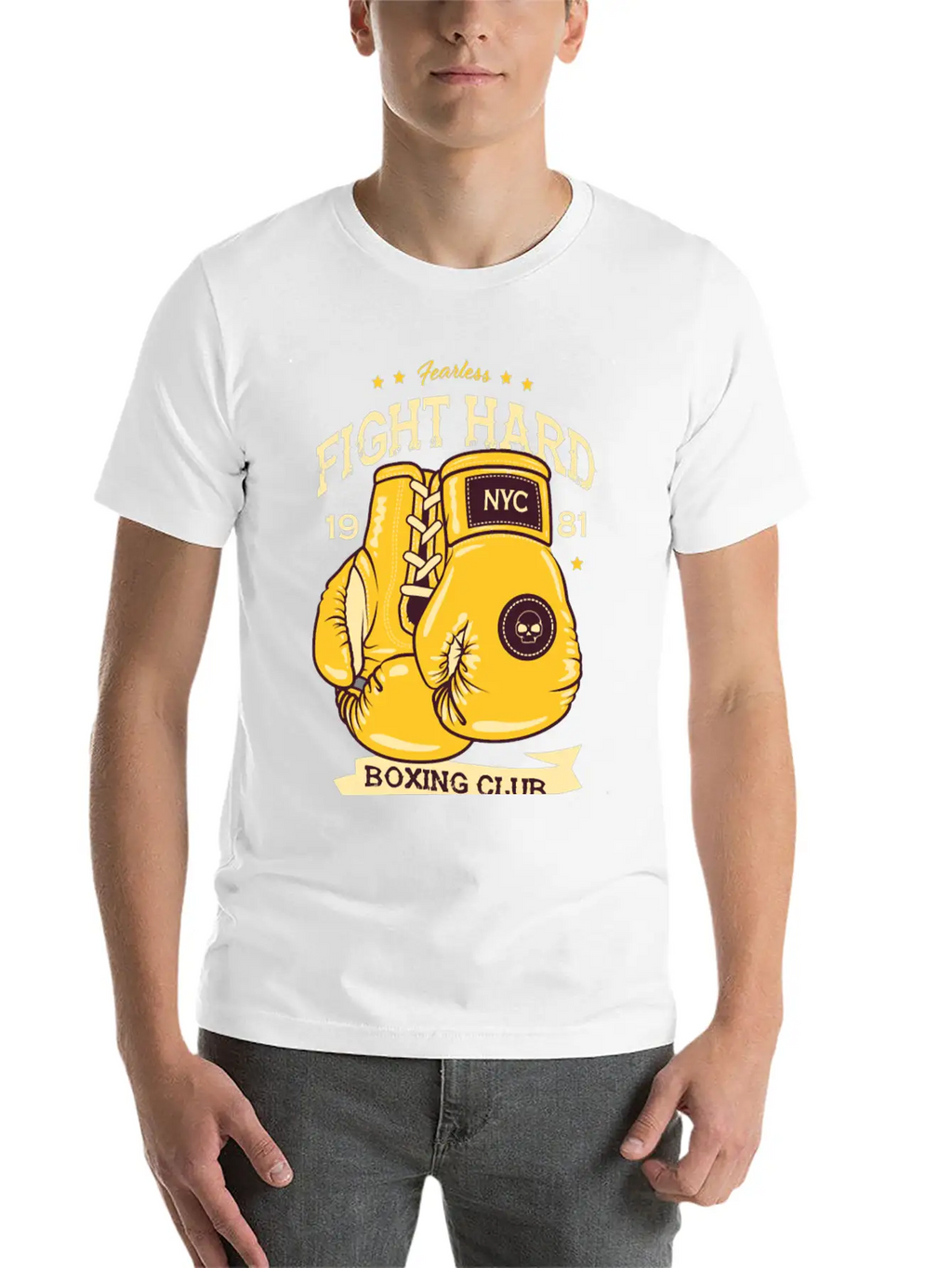 Boxing Fearless Fight Hard Club Retro Design207 Bo Classic Cotton Tee – Unisex Comfort For Any Season