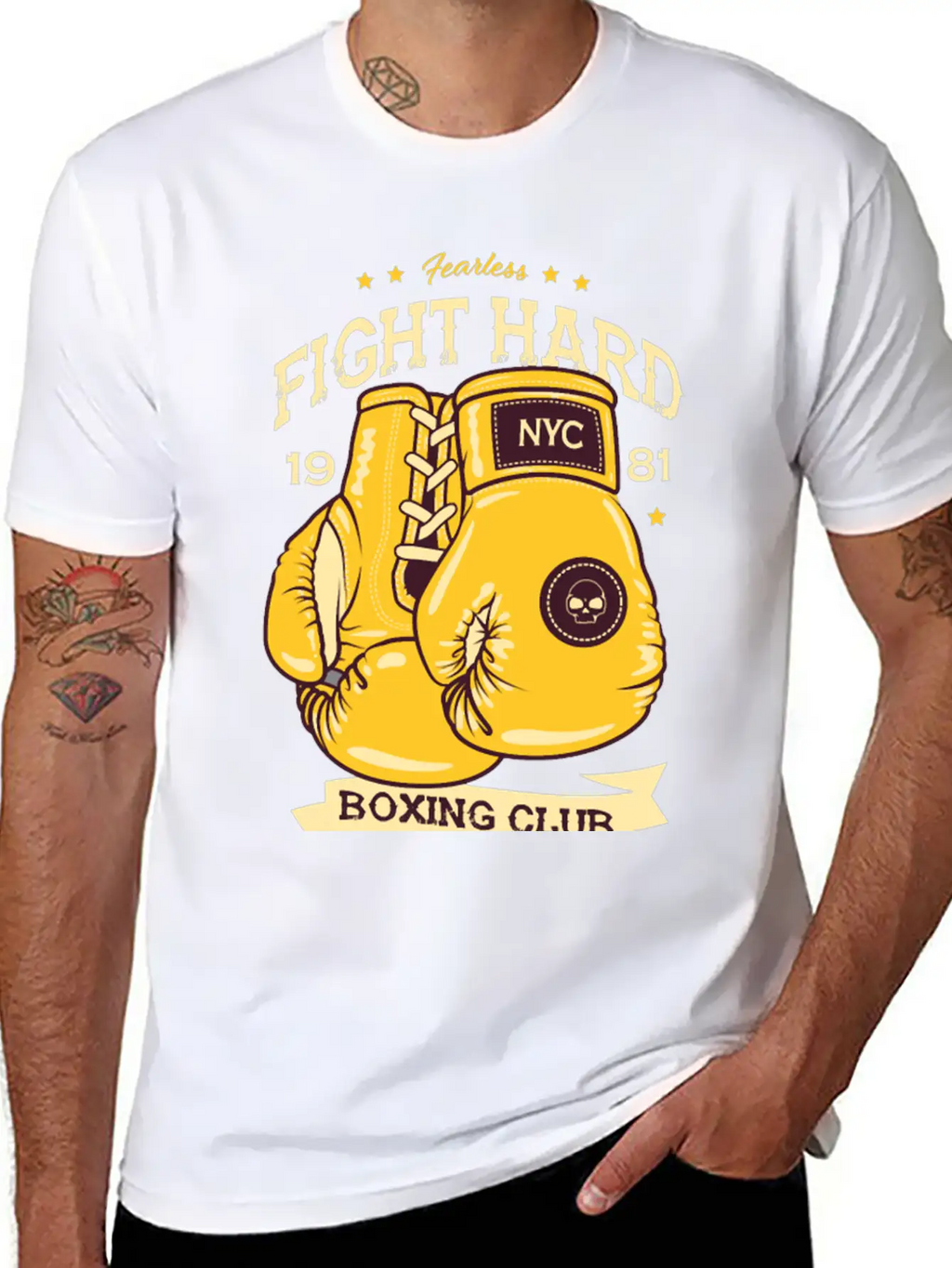 Boxing Fearless Fight Hard Club Retro Design207 Bo Classic Cotton Tee – Unisex Comfort For Any Season