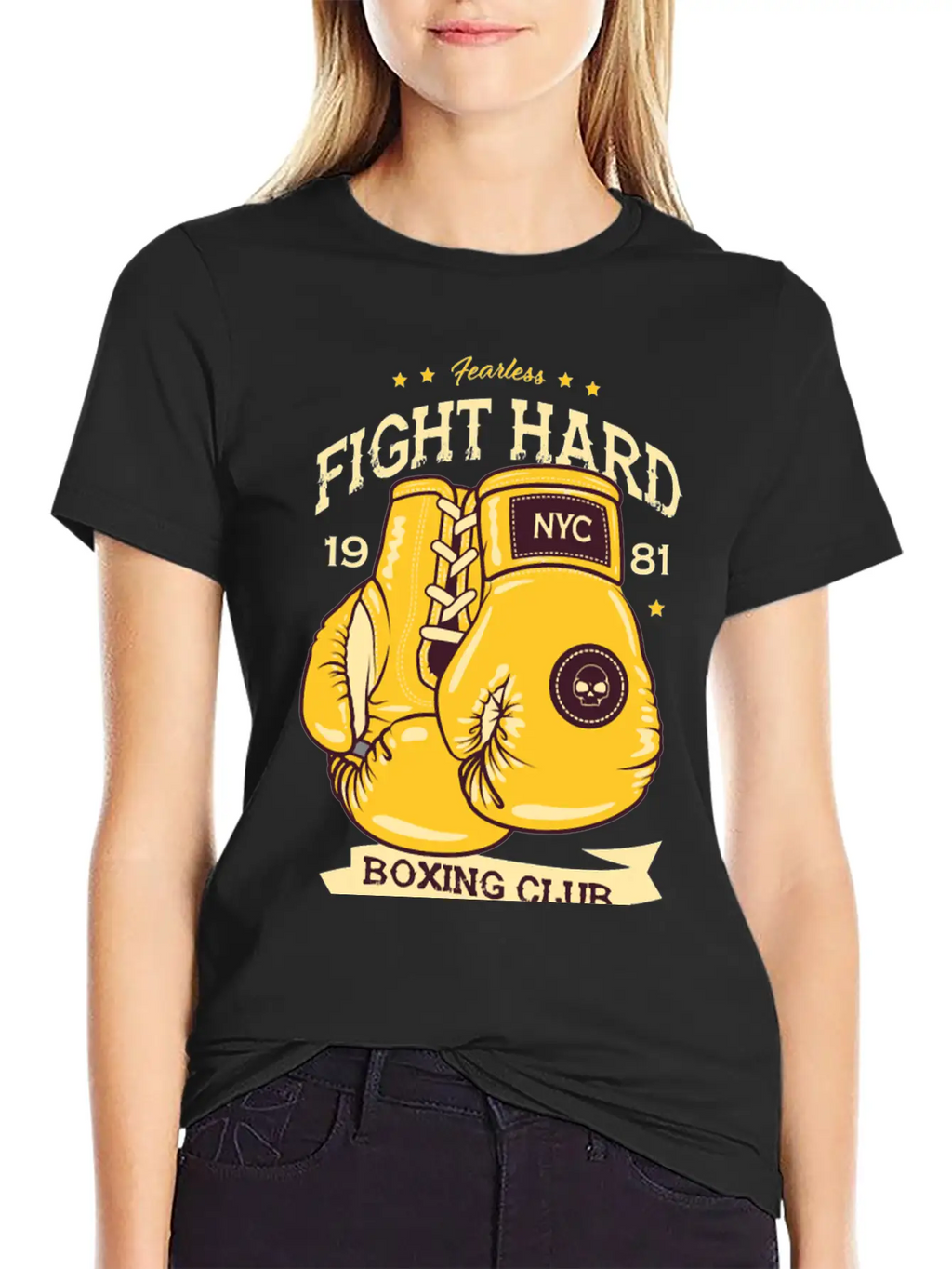 Boxing Fearless Fight Hard Club Retro Design207 Bo Classic Cotton Tee – Unisex Comfort For Any Season