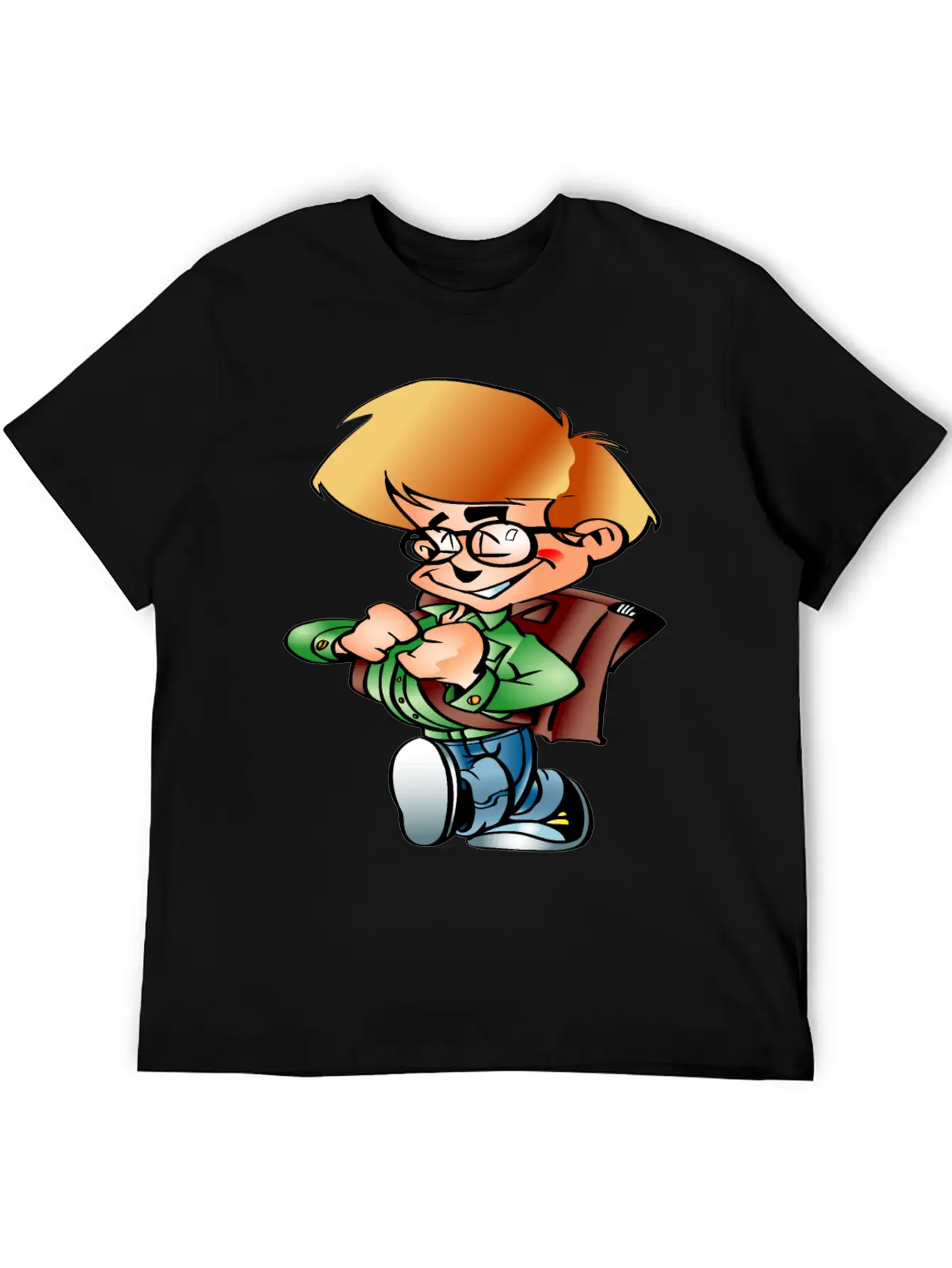 Boy Going To School Breathable Graphic T-Shirt – Perfect For Casual Days