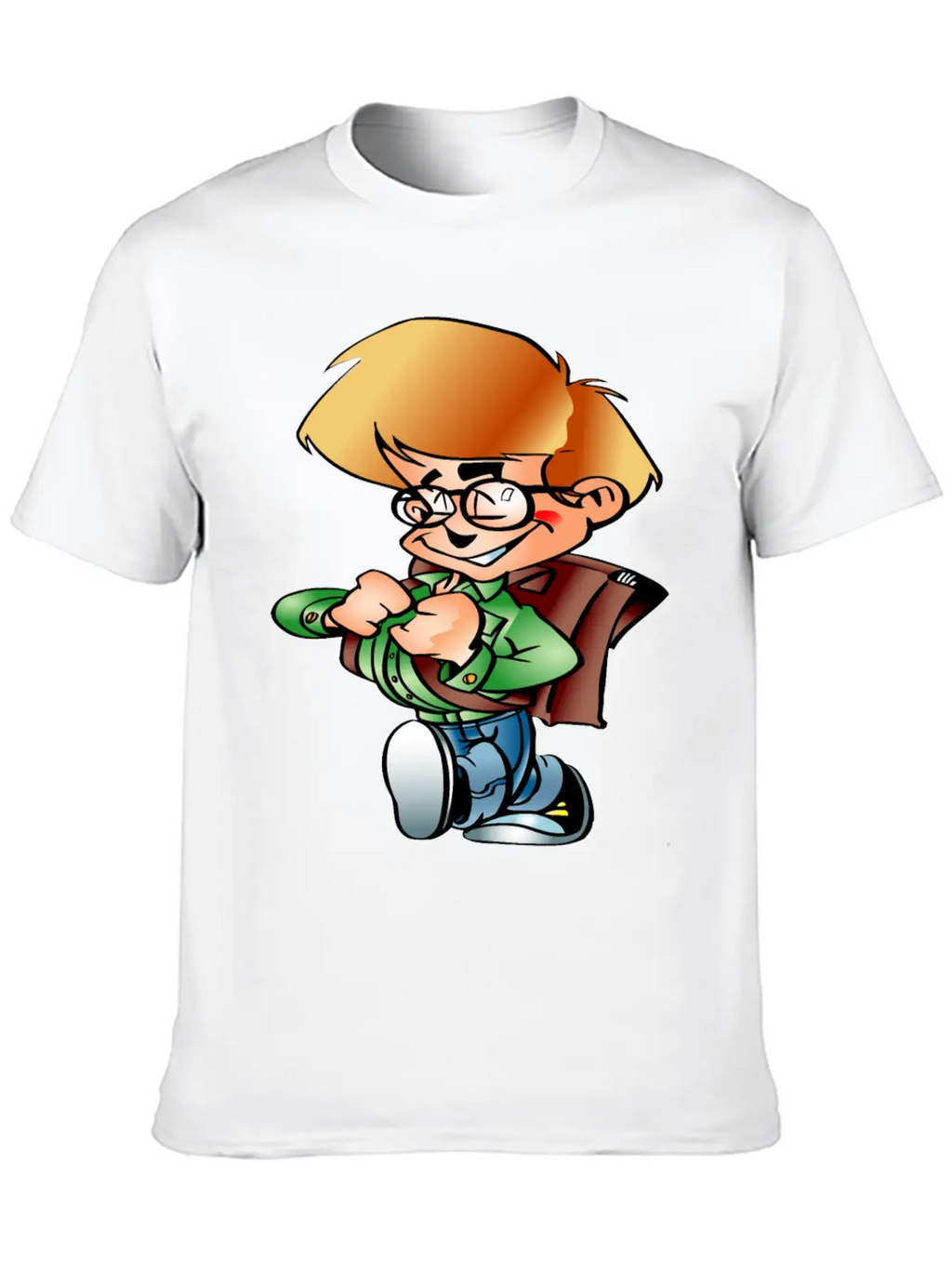 Boy Going To School Breathable Graphic T-Shirt – Perfect For Casual Days