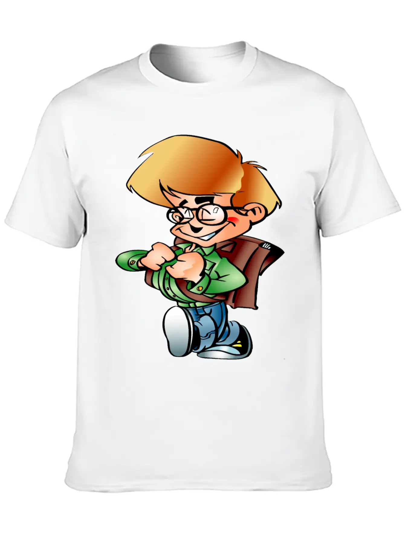 Boy Going To School Breathable Graphic T-Shirt – Perfect For Casual Days