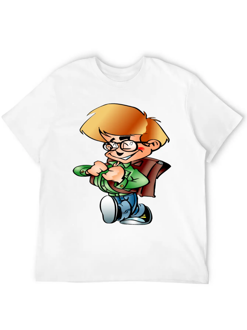Boy Going To School Breathable Graphic T-Shirt – Perfect For Casual Days