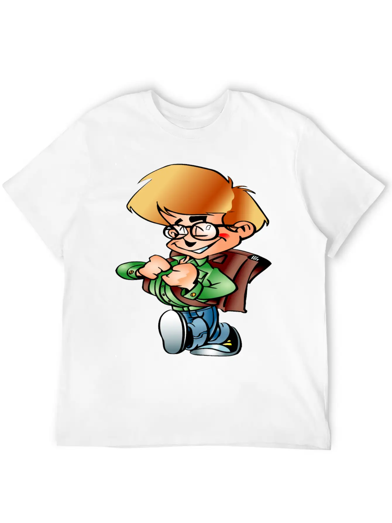 Boy Going To School Breathable Graphic T-Shirt – Perfect For Casual Days