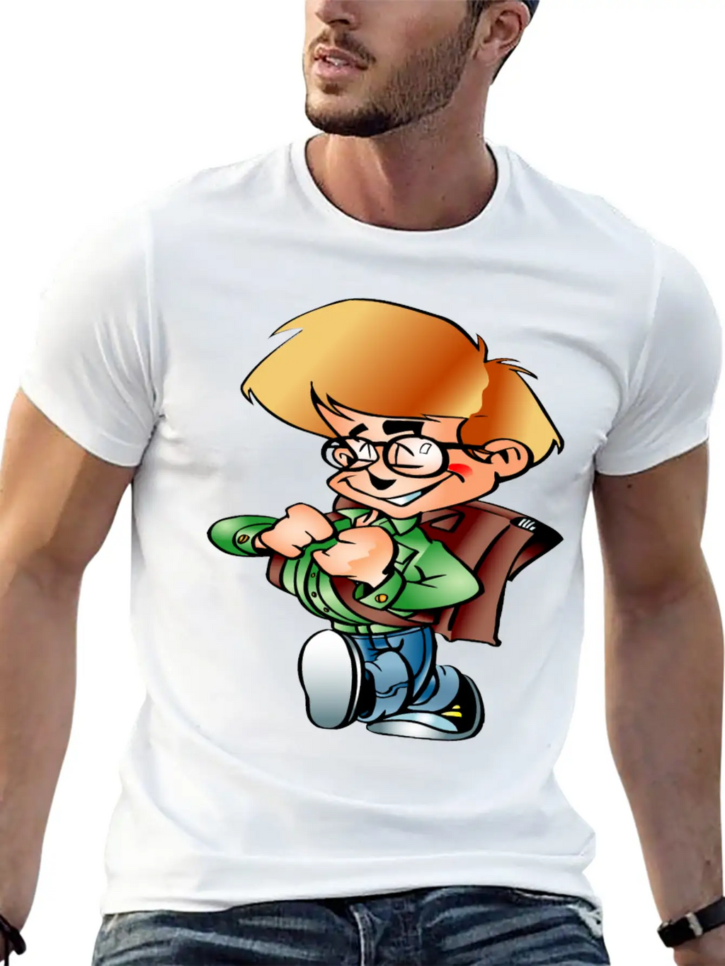 Boy Going To School Breathable Graphic T-Shirt – Perfect For Casual Days