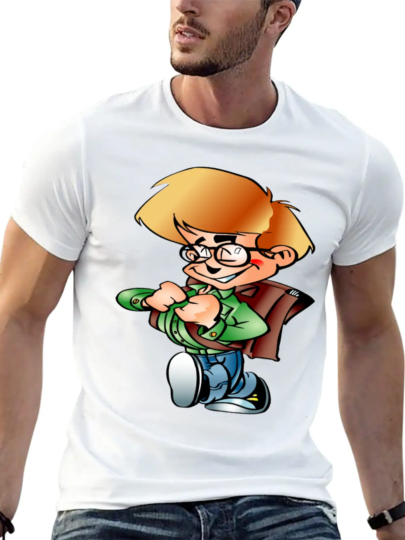 Boy Going To School Breathable Graphic T-Shirt – Perfect For Casual Days