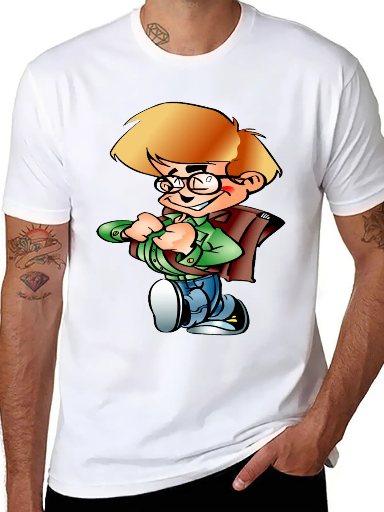 Boy Going To School Breathable Graphic T-Shirt – Perfect For Casual Days