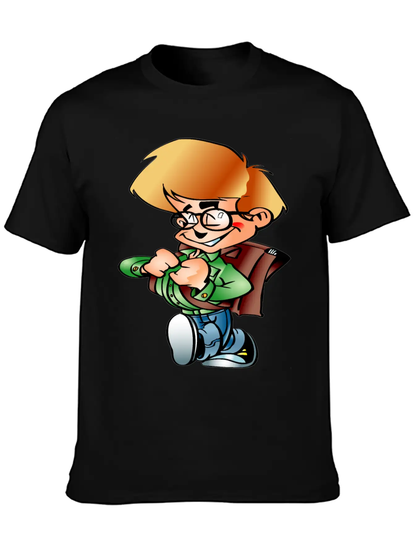 Boy Going To School Breathable Graphic T-Shirt – Perfect For Casual Days