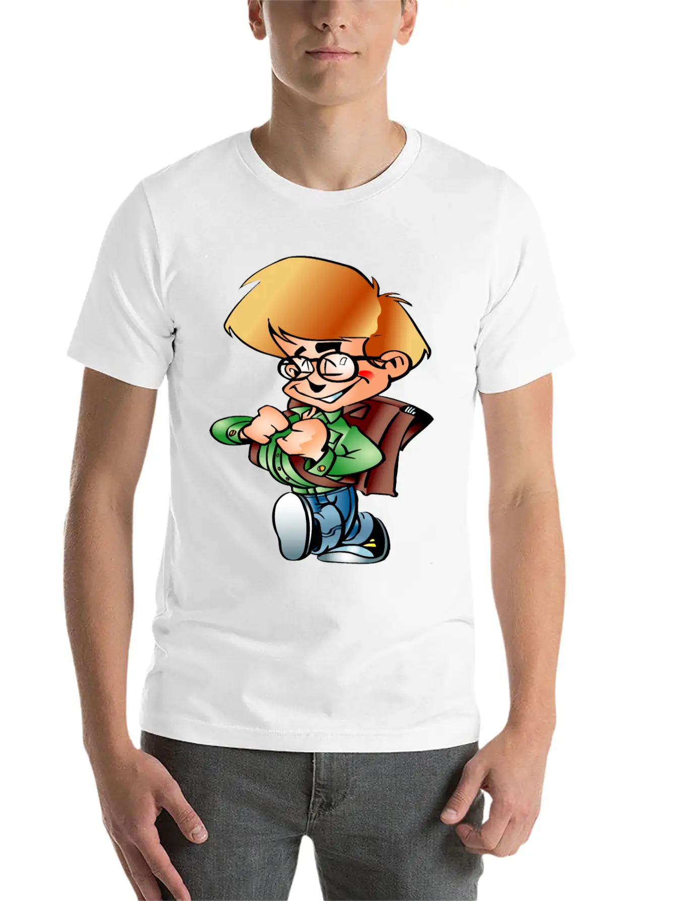 Boy Going To School Breathable Graphic T-Shirt – Perfect For Casual Days