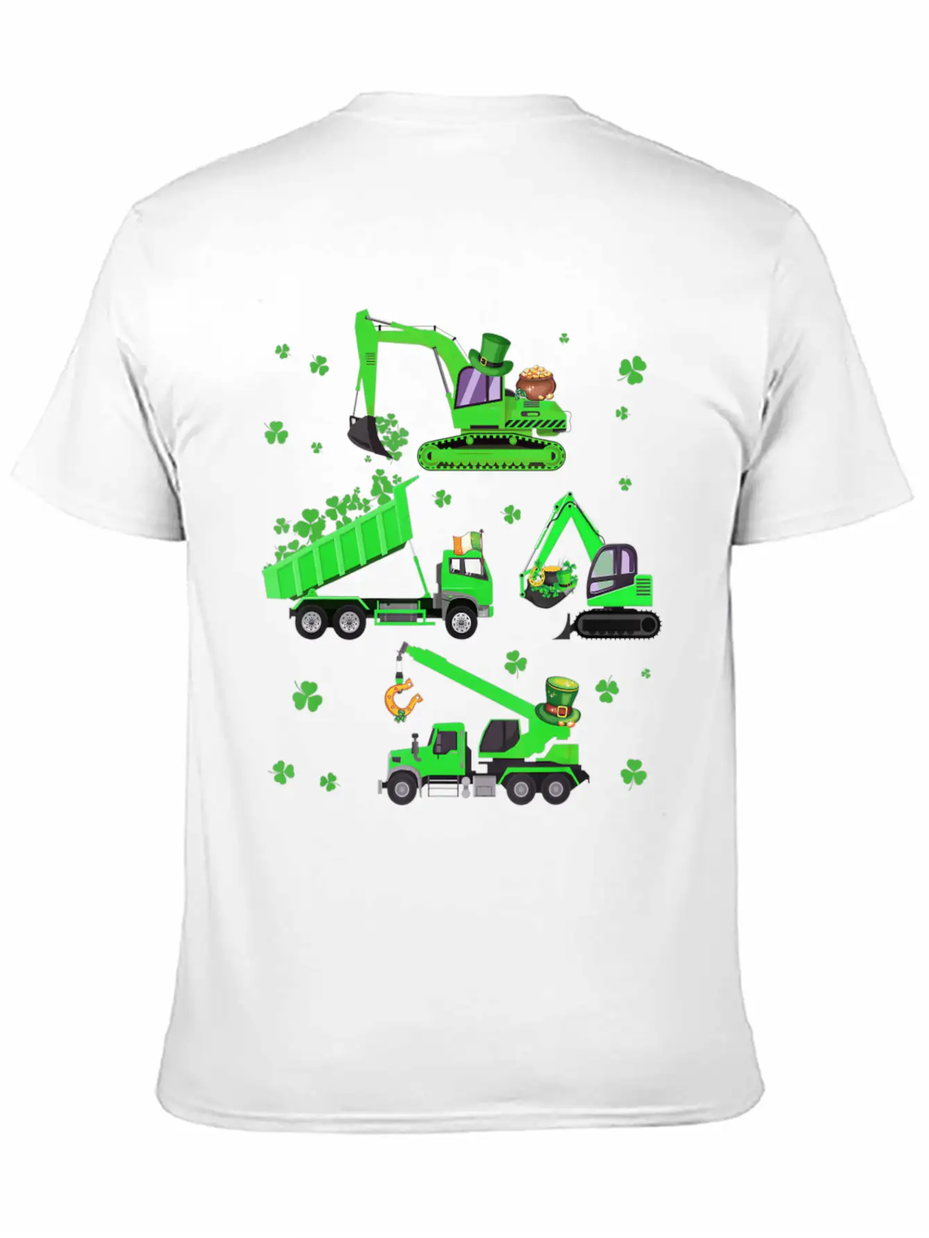 Boys St Patricks Day Crane Truck Construction Breathable Soft Cotton T-Shirt – Timeless Casual Look