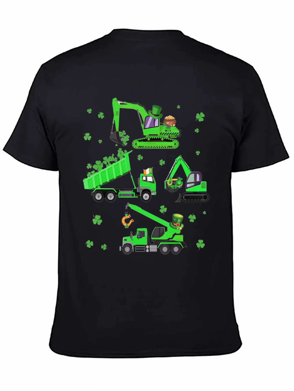 Boys St Patricks Day Crane Truck Construction Breathable Soft Cotton T-Shirt – Timeless Casual Look
