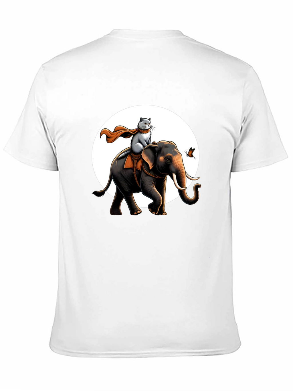 Elephant & Cat Adventure T-Shirt - Whimsical Graphic Tee