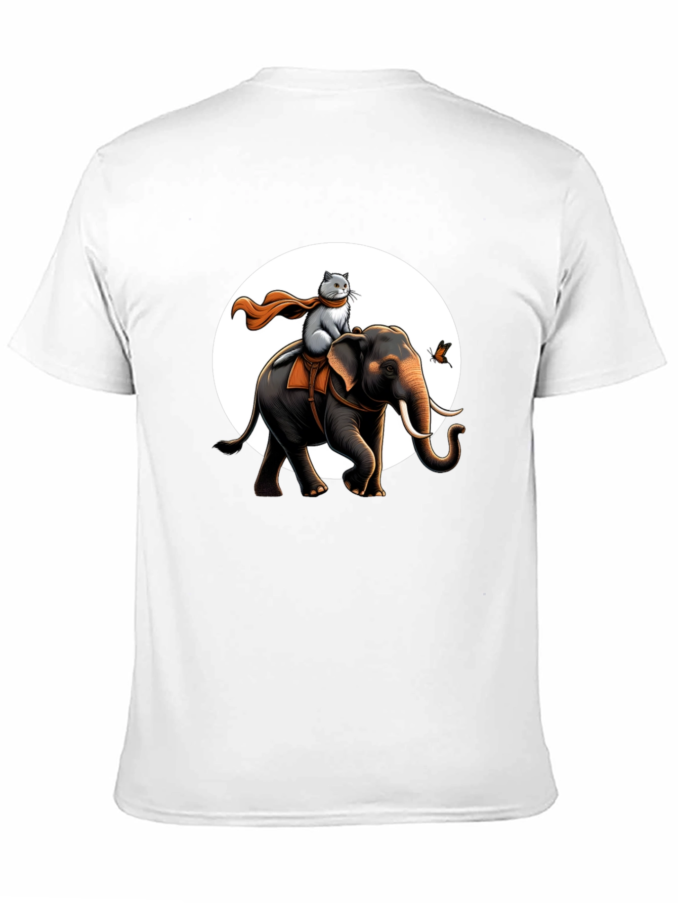 Elephant & Cat Adventure T-Shirt - Whimsical Graphic Tee