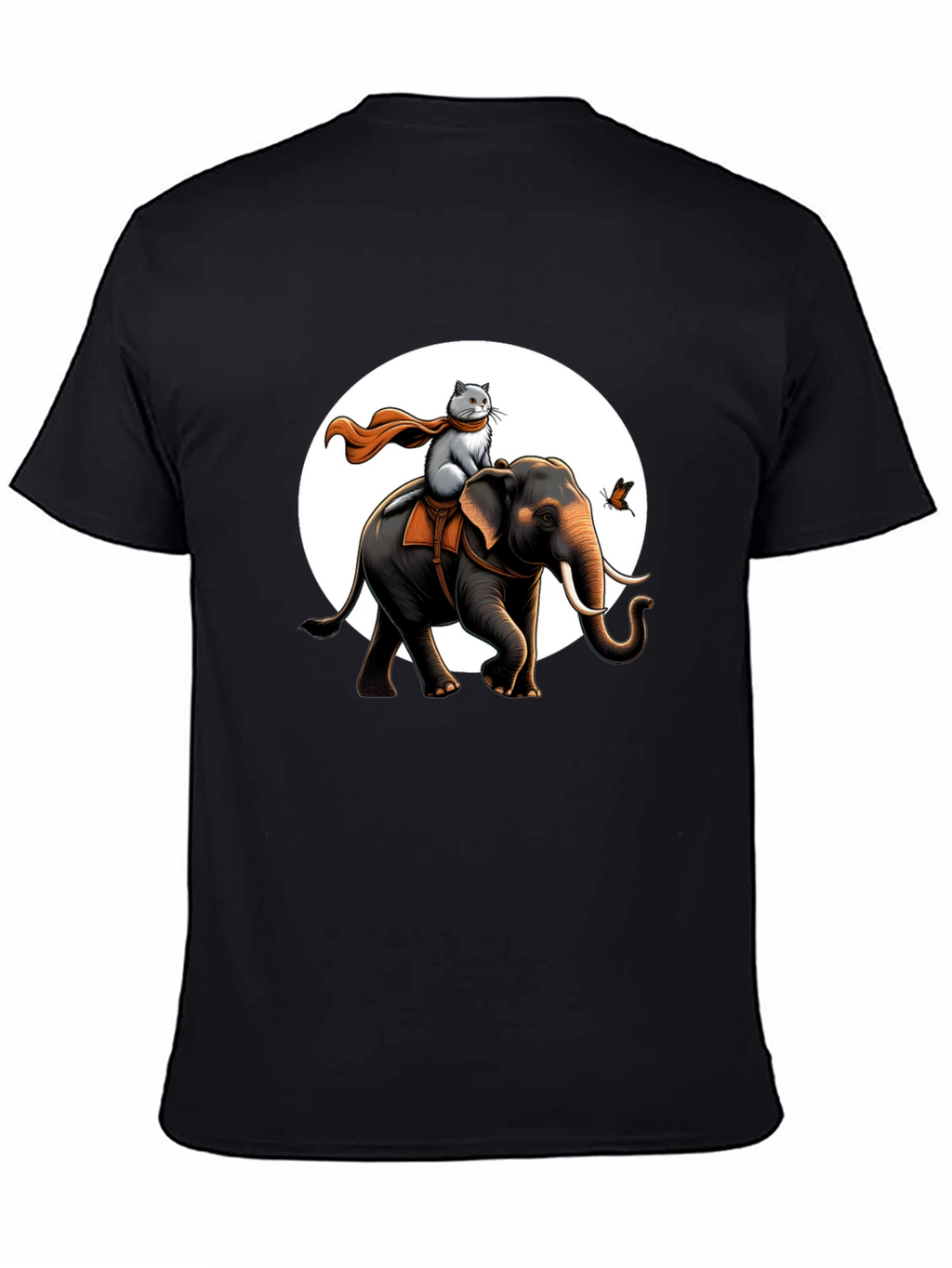 Elephant & Cat Adventure T-Shirt - Whimsical Graphic Tee