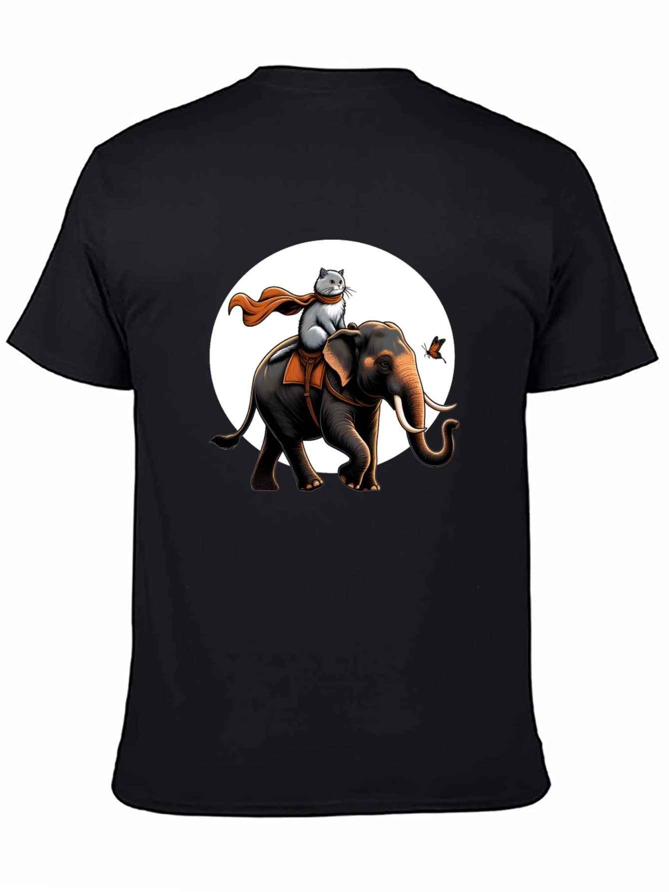 Elephant & Cat Adventure T-Shirt - Whimsical Graphic Tee