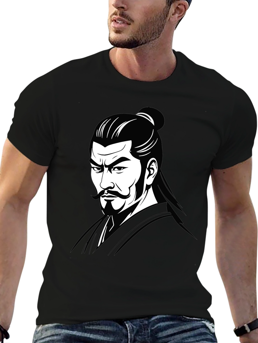 Samurai Warrior Graphic Print T-Shirt