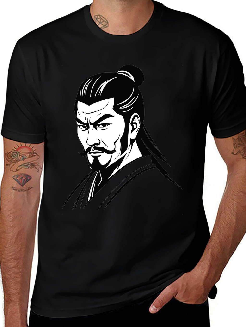Samurai Warrior Graphic Print T-Shirt