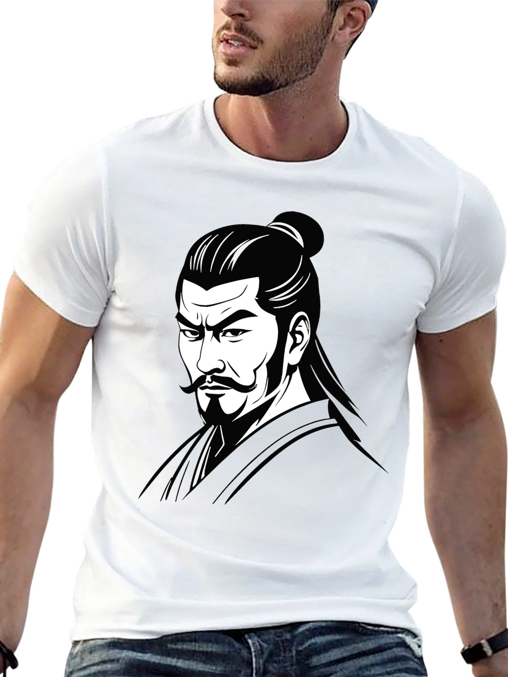 Samurai Warrior Graphic Print T-Shirt