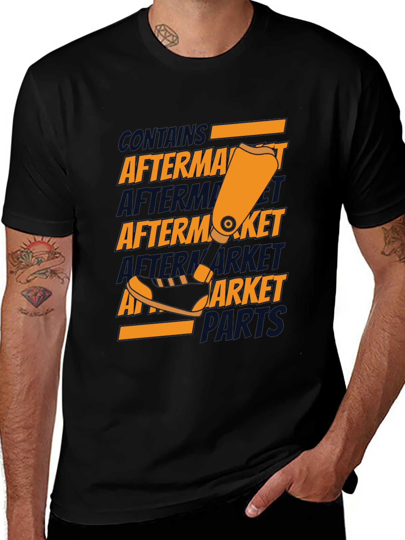 Aftermarket Parts T-Shirt - Black Cotton Graphic Tee