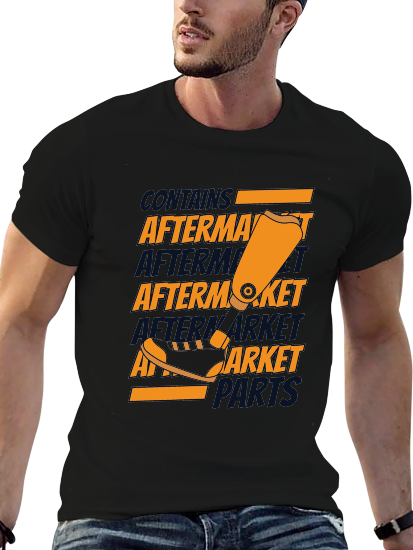 Aftermarket Parts T-Shirt - Black Cotton Graphic Tee