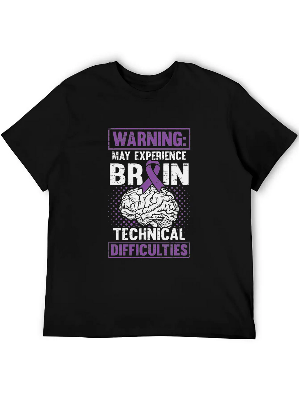 Brain Technical Purple Ribbon Epileptic Epilepsy Unisex Casual T-Shirt – Clean Design For Daily Comfort