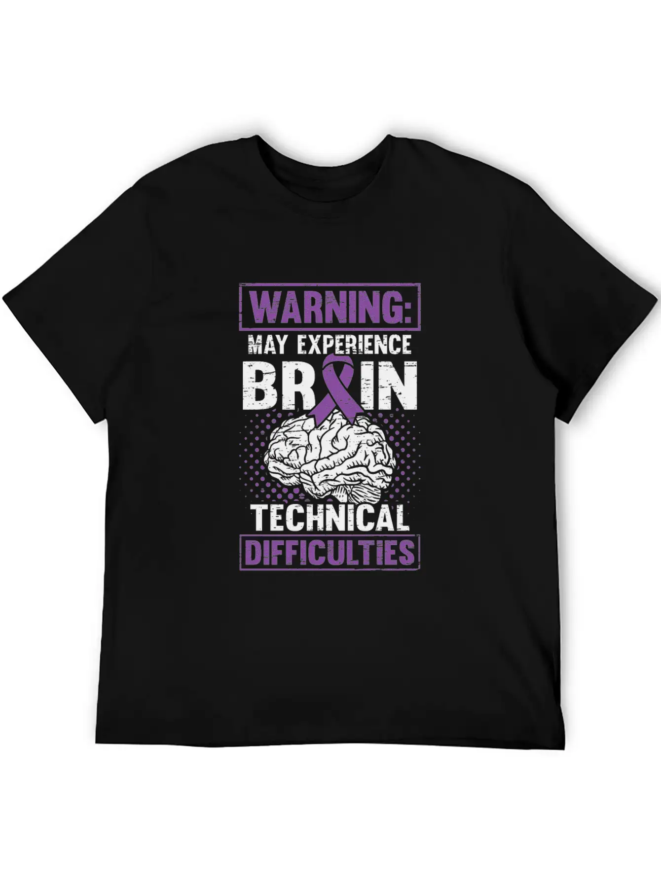 Brain Technical Purple Ribbon Epileptic Epilepsy Unisex Casual T-Shirt – Clean Design For Daily Comfort