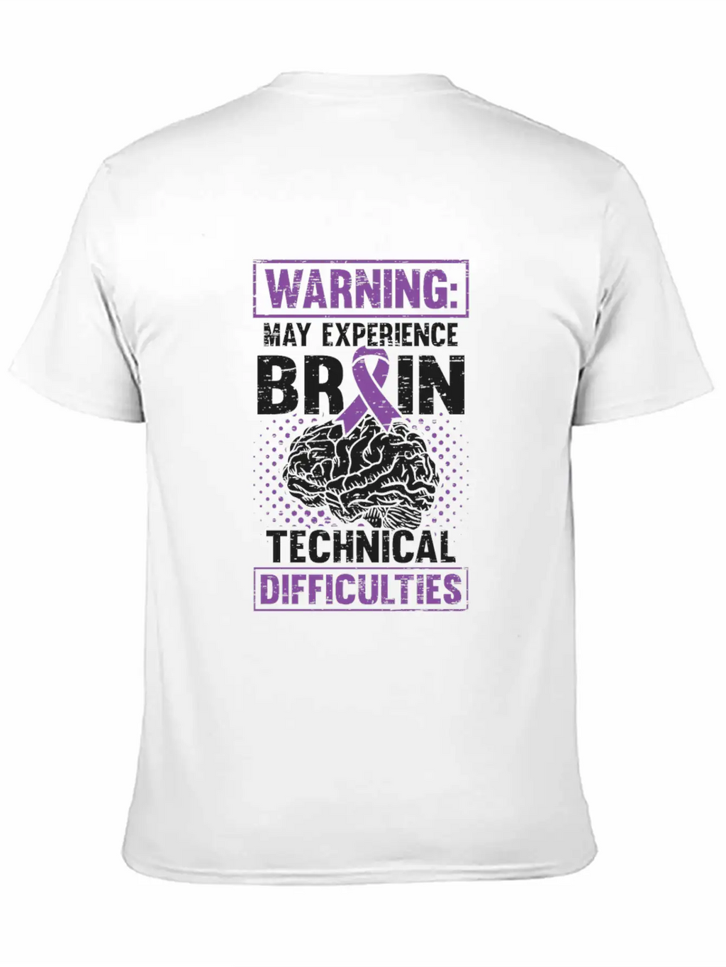 Brain Technical Purple Ribbon Epileptic Epilepsy Unisex Casual T-Shirt – Clean Design For Daily Comfort