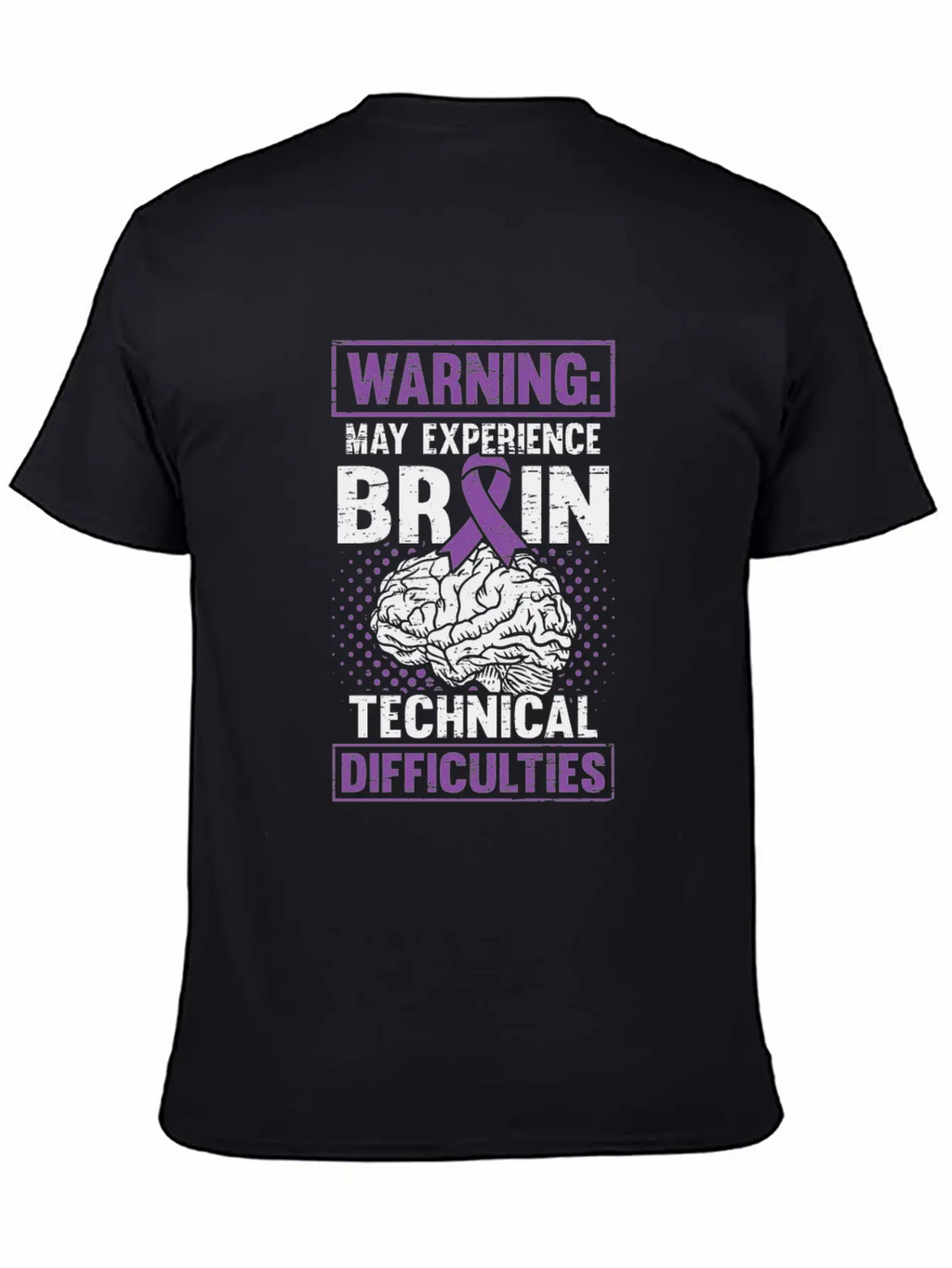 Brain Technical Purple Ribbon Epileptic Epilepsy Unisex Casual T-Shirt – Clean Design For Daily Comfort