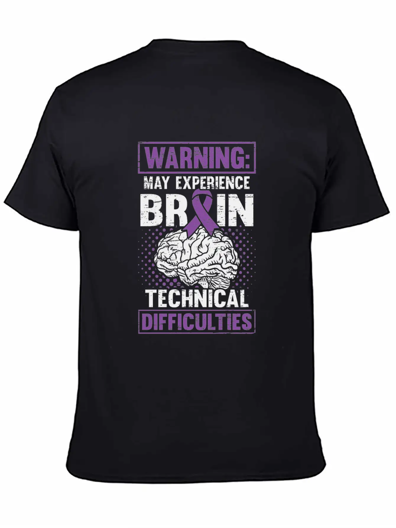 Brain Technical Purple Ribbon Epileptic Epilepsy Unisex Casual T-Shirt – Clean Design For Daily Comfort