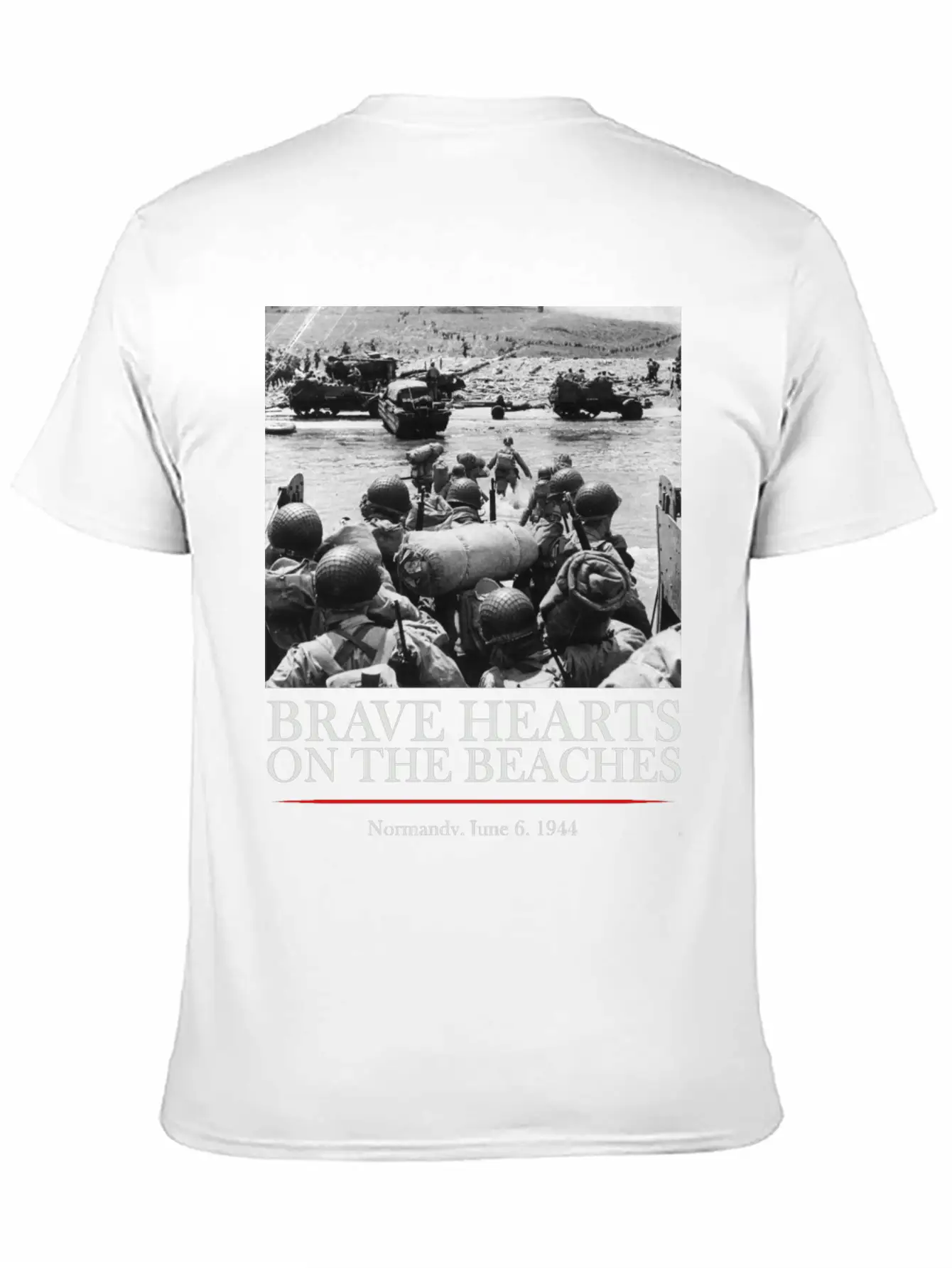 Brave Hearts On The Beaches - WW2 D-day Basic Graphic T-Shirt – Daily Comfort In Soft Cotton