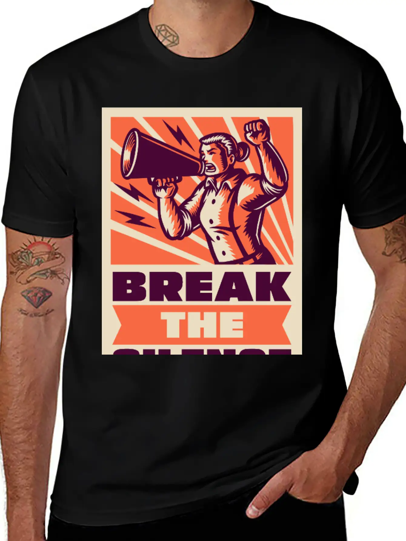 BREAK THE SILENCE Basic Graphic T-Shirt – Daily Comfort In Soft Cotton