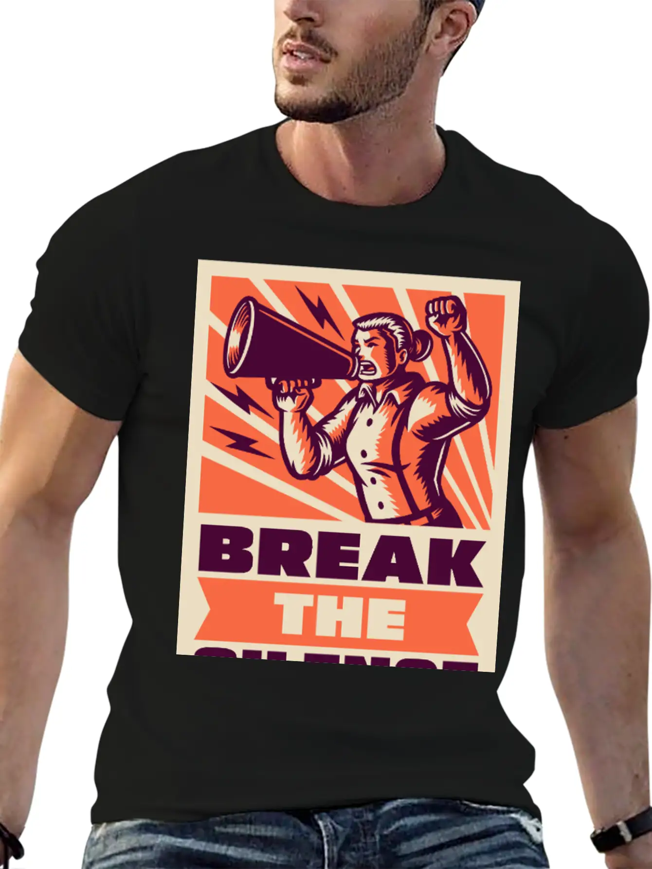 BREAK THE SILENCE Basic Graphic T-Shirt – Daily Comfort In Soft Cotton