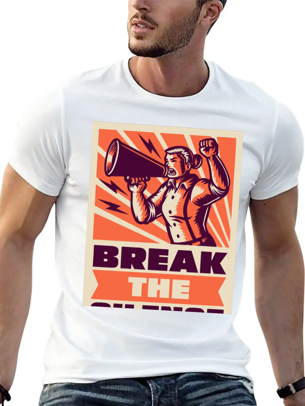 BREAK THE SILENCE Basic Graphic T-Shirt – Daily Comfort In Soft Cotton