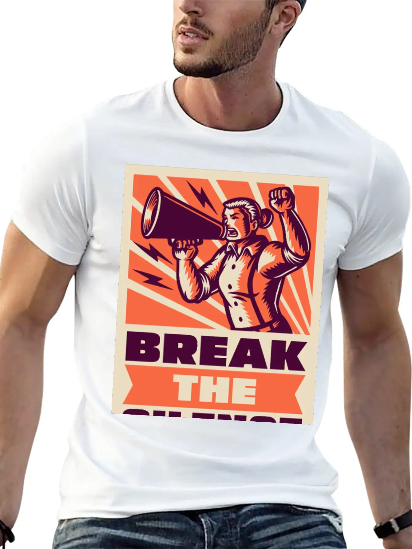 BREAK THE SILENCE Basic Graphic T-Shirt – Daily Comfort In Soft Cotton