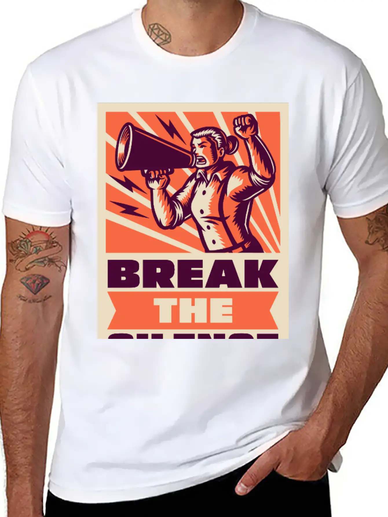 BREAK THE SILENCE Basic Graphic T-Shirt – Daily Comfort In Soft Cotton