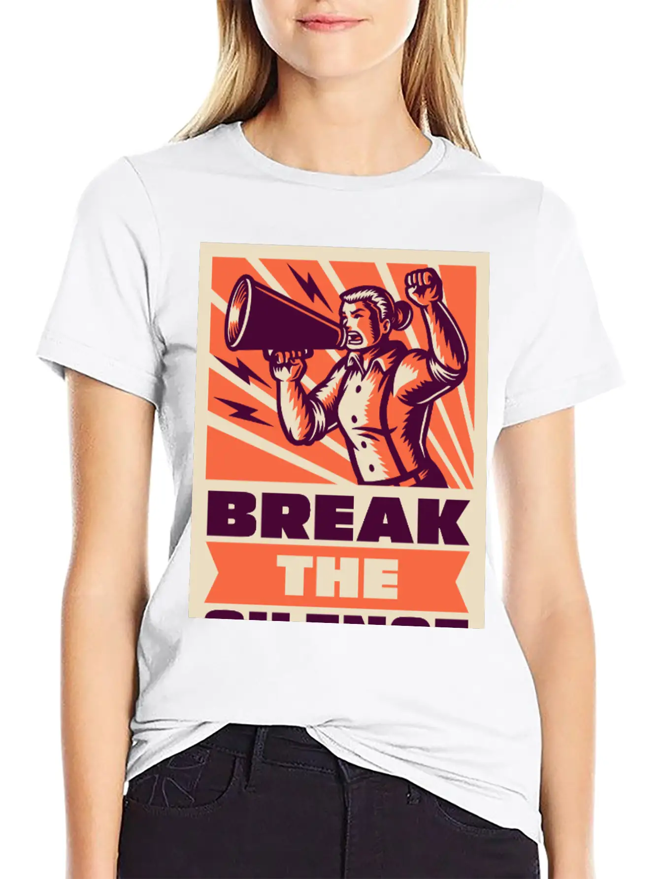 BREAK THE SILENCE Basic Graphic T-Shirt – Daily Comfort In Soft Cotton