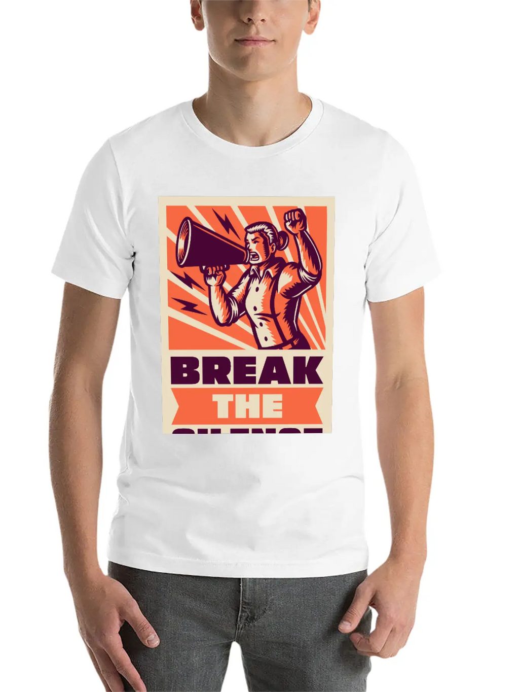 BREAK THE SILENCE Basic Graphic T-Shirt – Daily Comfort In Soft Cotton
