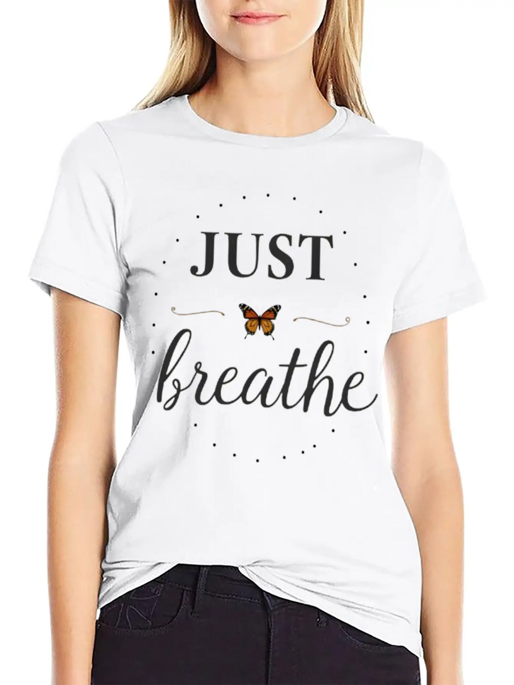 Breathe Deep, Live Free Basic Graphic T-Shirt – Daily Comfort In Soft Cotton