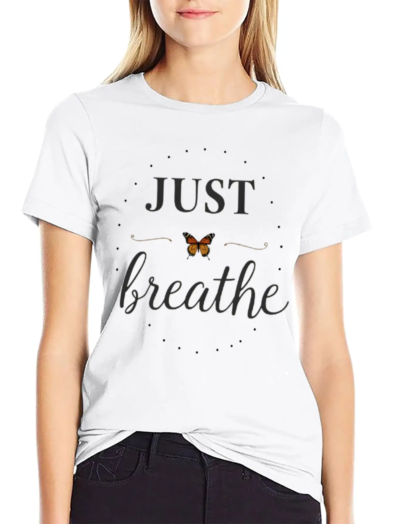 Breathe Deep, Live Free Basic Graphic T-Shirt – Daily Comfort In Soft Cotton