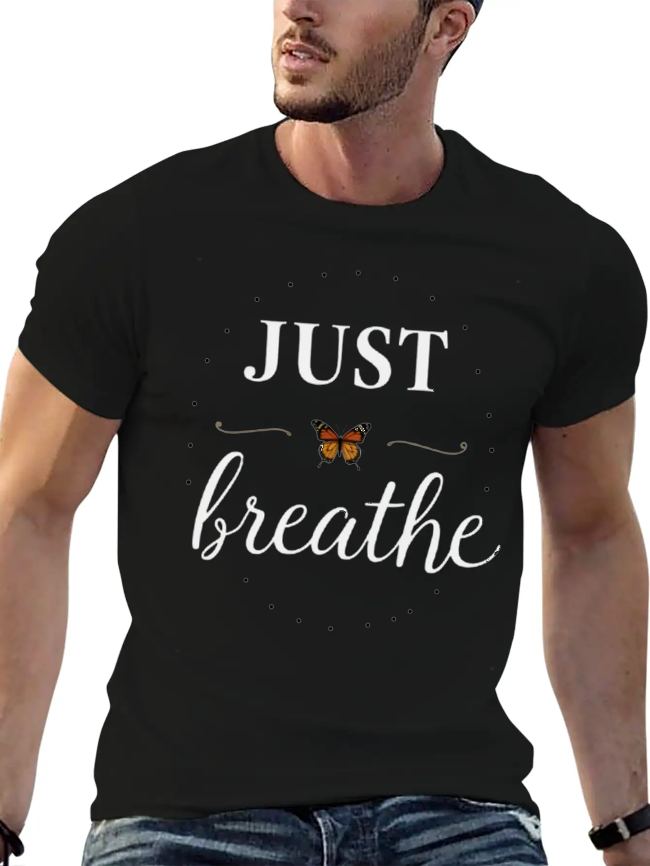 Breathe Deep, Live Free Basic Graphic T-Shirt – Daily Comfort In Soft Cotton
