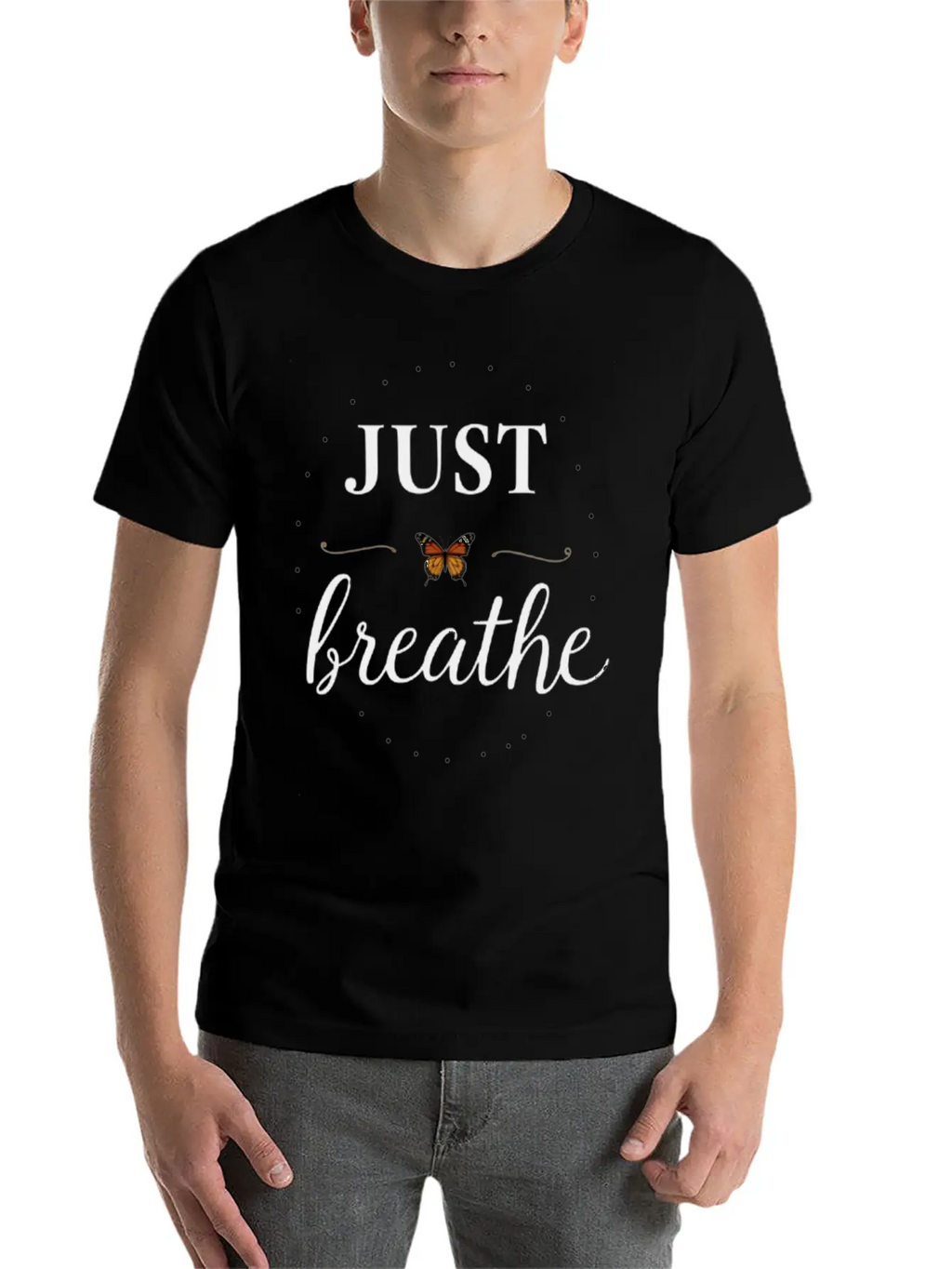 Breathe Deep, Live Free Basic Graphic T-Shirt – Daily Comfort In Soft Cotton