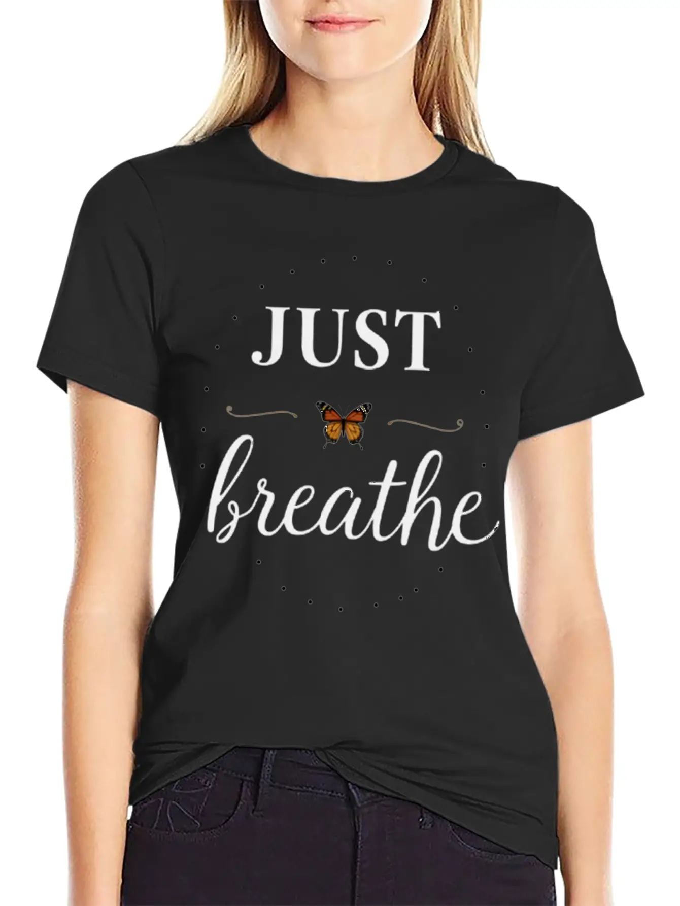 Breathe Deep, Live Free Basic Graphic T-Shirt – Daily Comfort In Soft Cotton