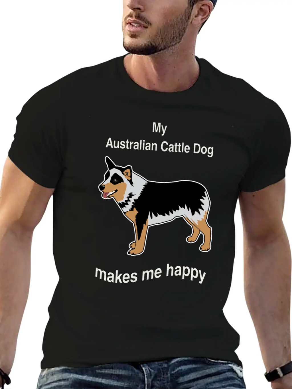 Breed Dog Standing Pet Happy Gift Idea Breathable Soft Cotton T-Shirt – Timeless Casual Look
